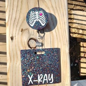X-ray tech name badge reel ID holder matching badge buddy